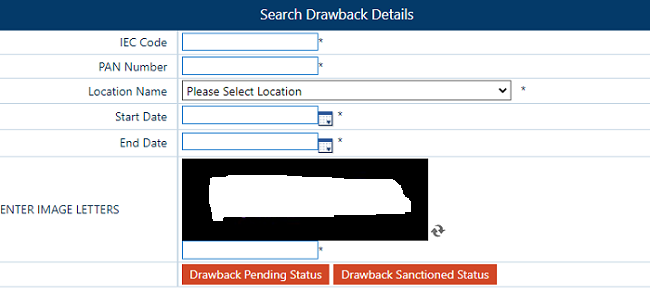 Drawback Status Online | Sanctioned Or Pending